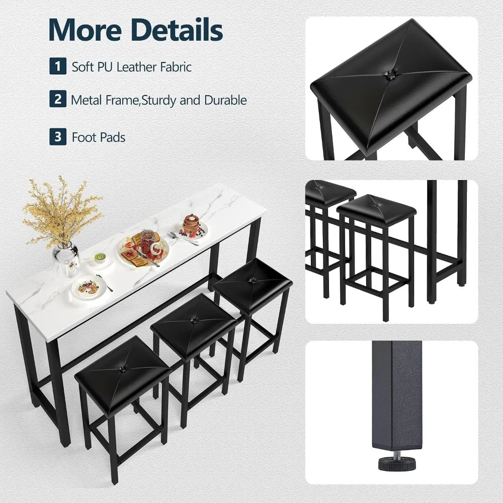 Black 4-PC Bar Table Set