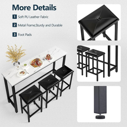 Black 4-PC Bar Table Set