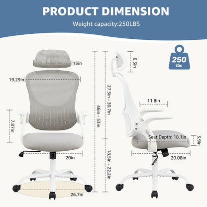Office Chair with Flip-up Arms and Lumbar
