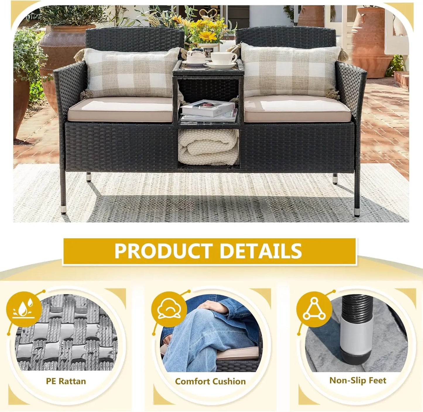 Outdoor Rattan Loveseat