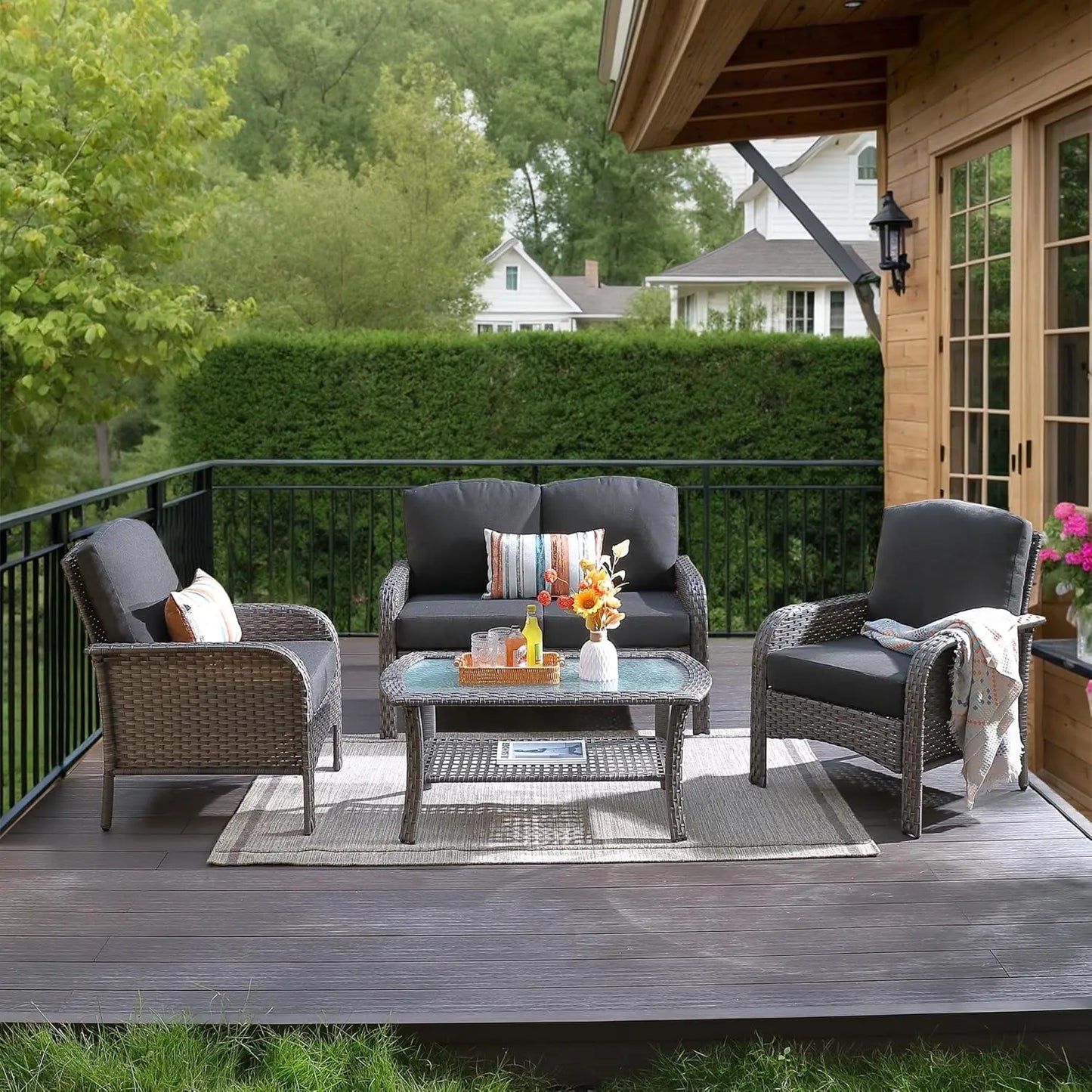 4 Piece Patio Furniture Set