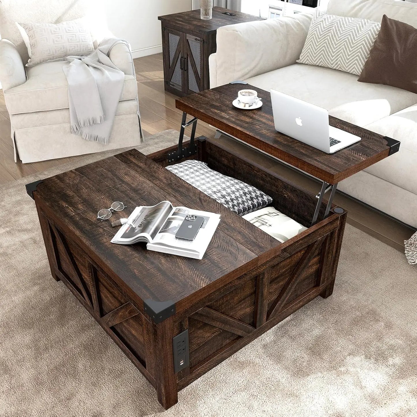 Coffee Table with Storage & Charging