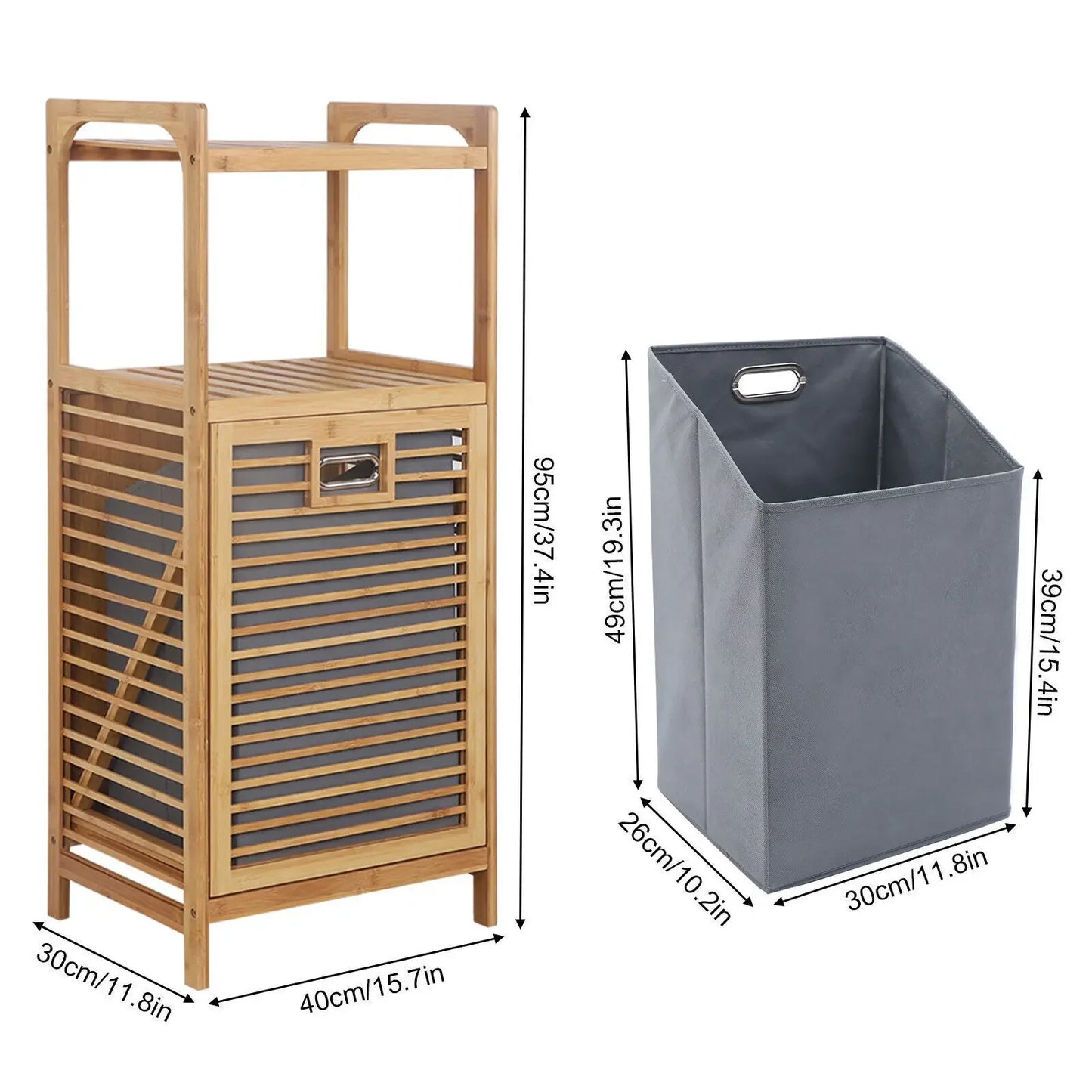 Bamboo Laundry Hamper Cabinet