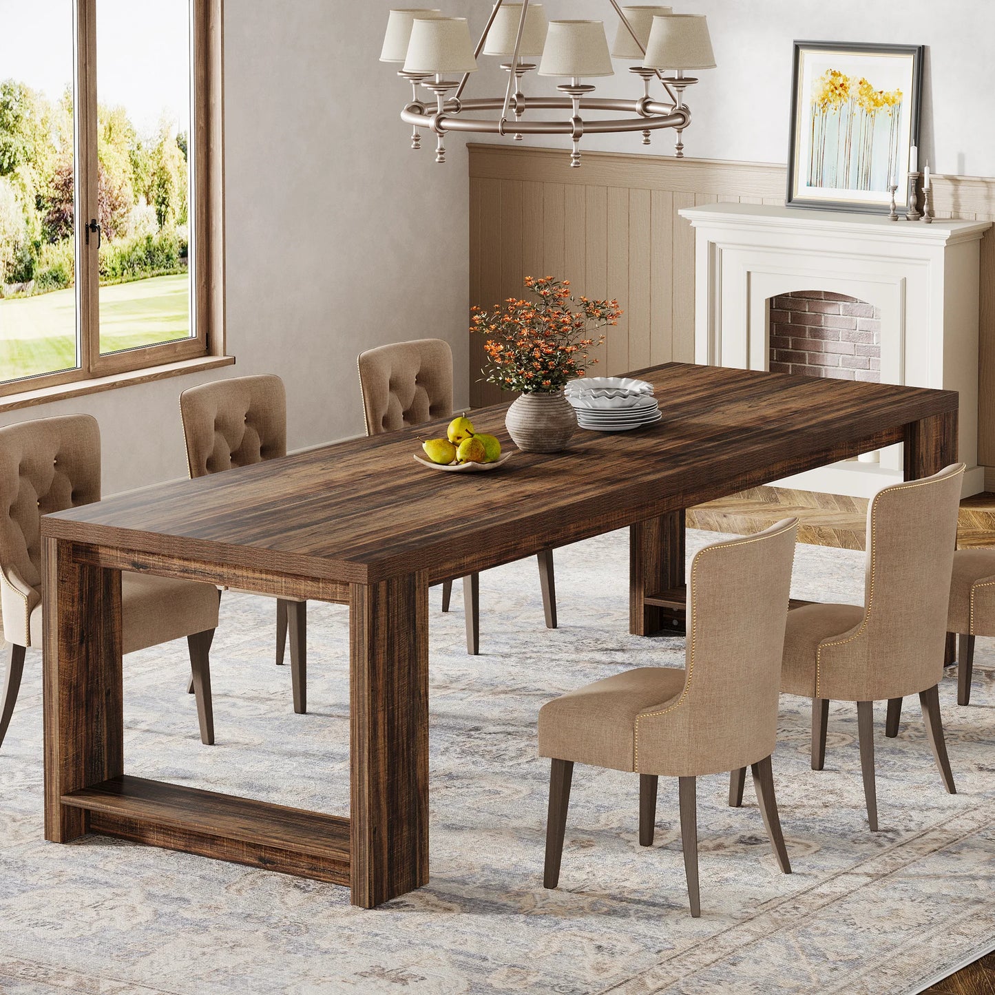 Modern  86.61-Inch Dining Table