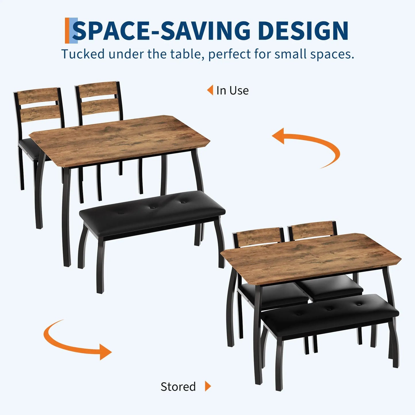 4 Piece Dining Set for Small Spaces