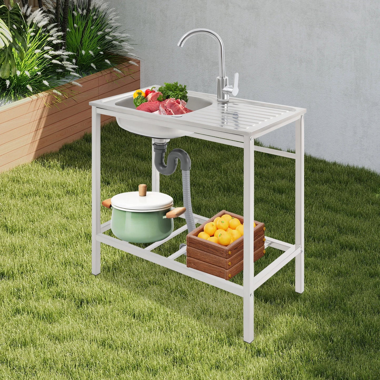 Free Standing Sink with Operation Countertop