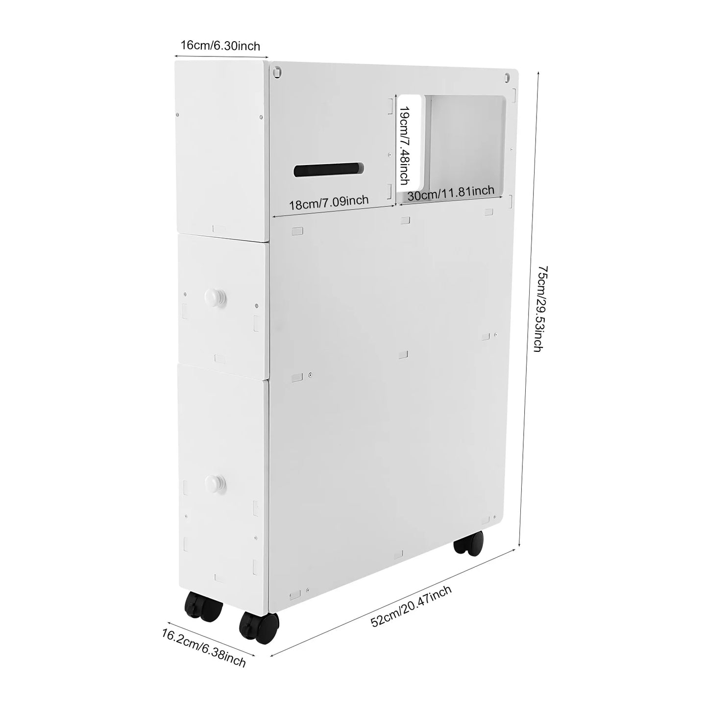 Narrow Bathroom & Laundry Storage Cabinet Organizer
