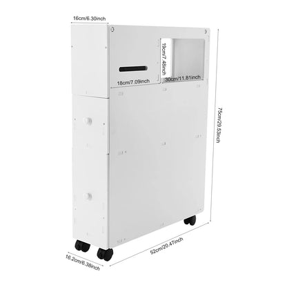 Narrow Bathroom & Laundry Storage Cabinet Organizer