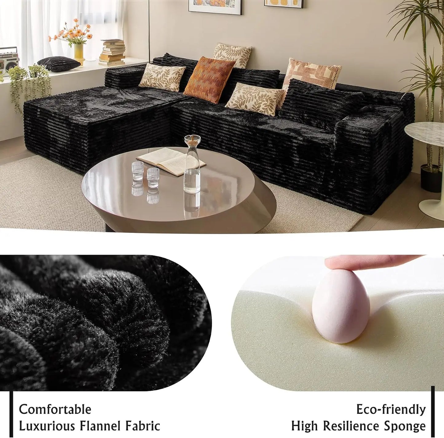 104" Modular Sofa with Deep Seat Comfort