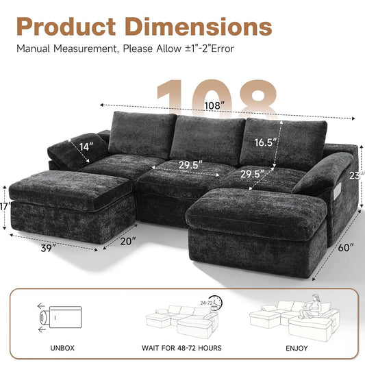 108" Modular Sectional Sofa