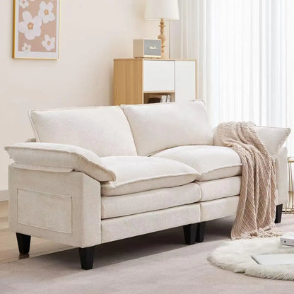 Modern Loveseat Sofa with Chenille Fabric