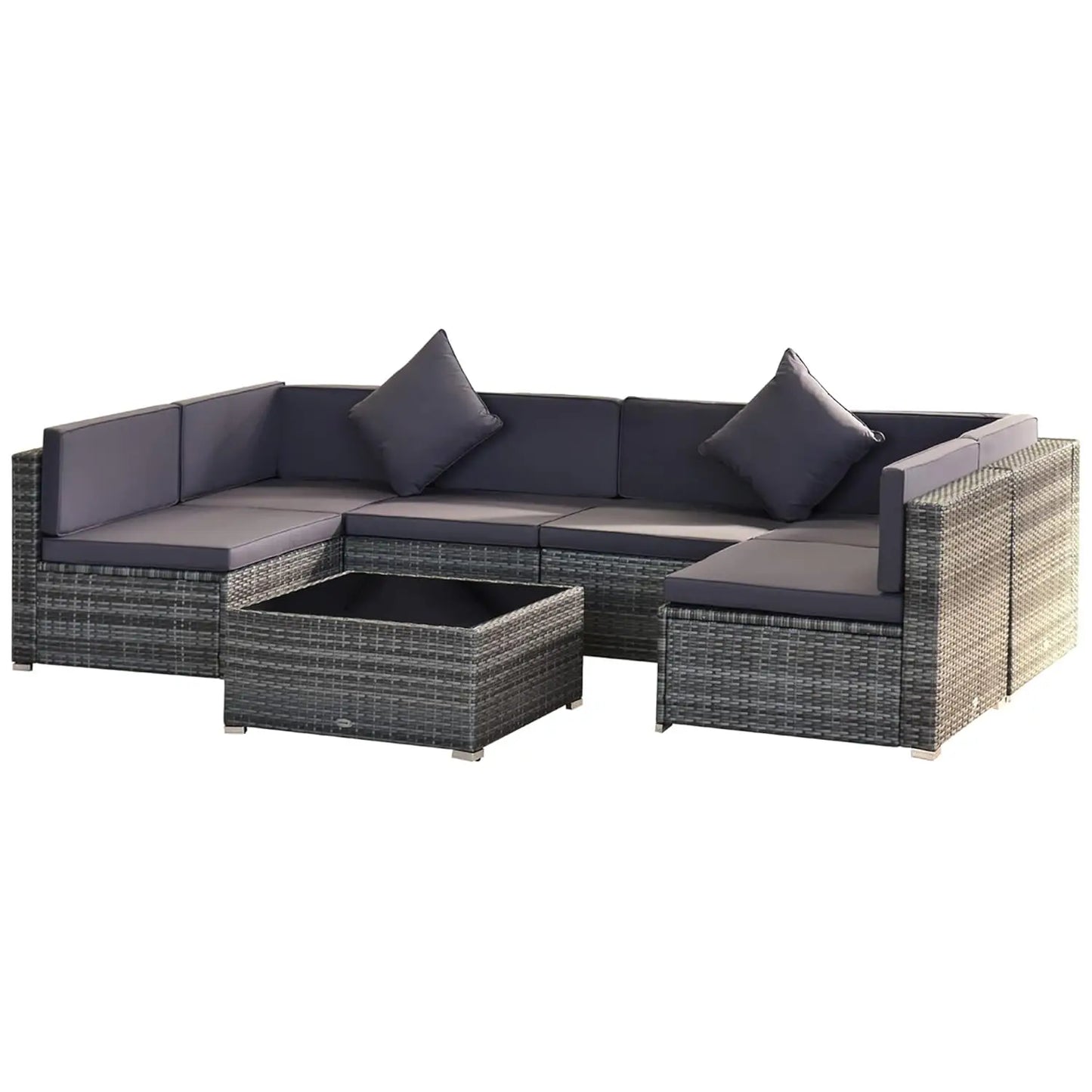 7pc Rattan Sectional Sofa