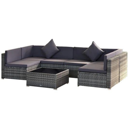 7pc Rattan Sectional Sofa