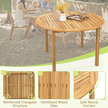 5 PCS  Acacia Wood Patio Dining Set