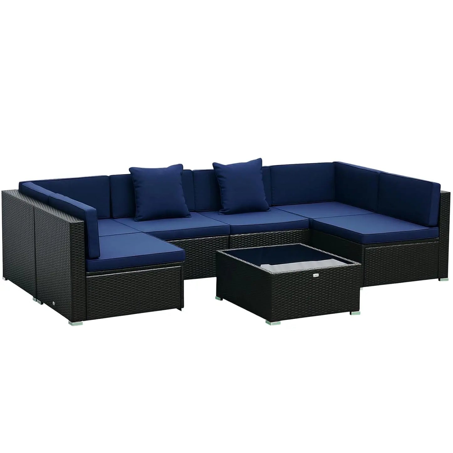 7pc Rattan Sectional Sofa