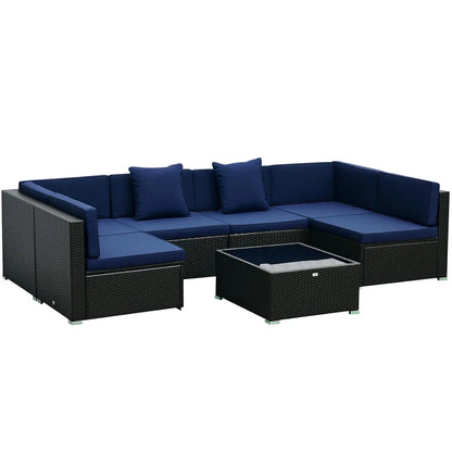 7pc Rattan Sectional Sofa