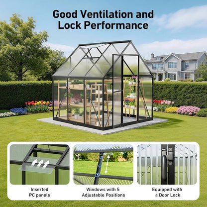 6x6 Walk-in Outdoor Greenhouse