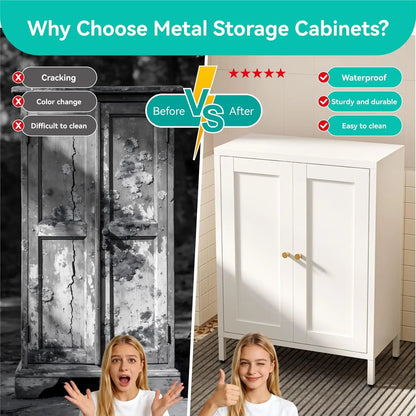 Metal Storage Cabinet with Adjustable Shelves