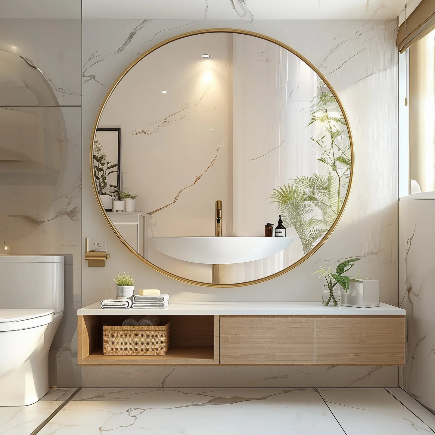 20 - 30 Inch Large Round Vanity Mirror