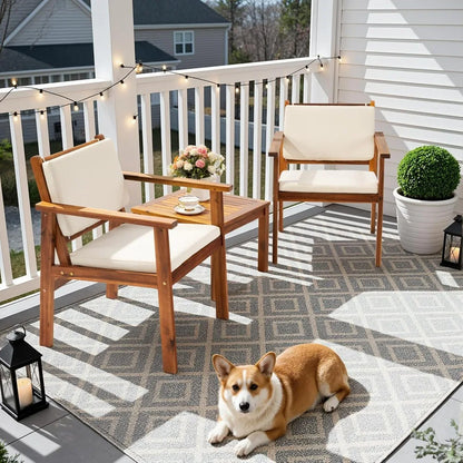 Acacia Wood Patio Furniture with Coffee Table