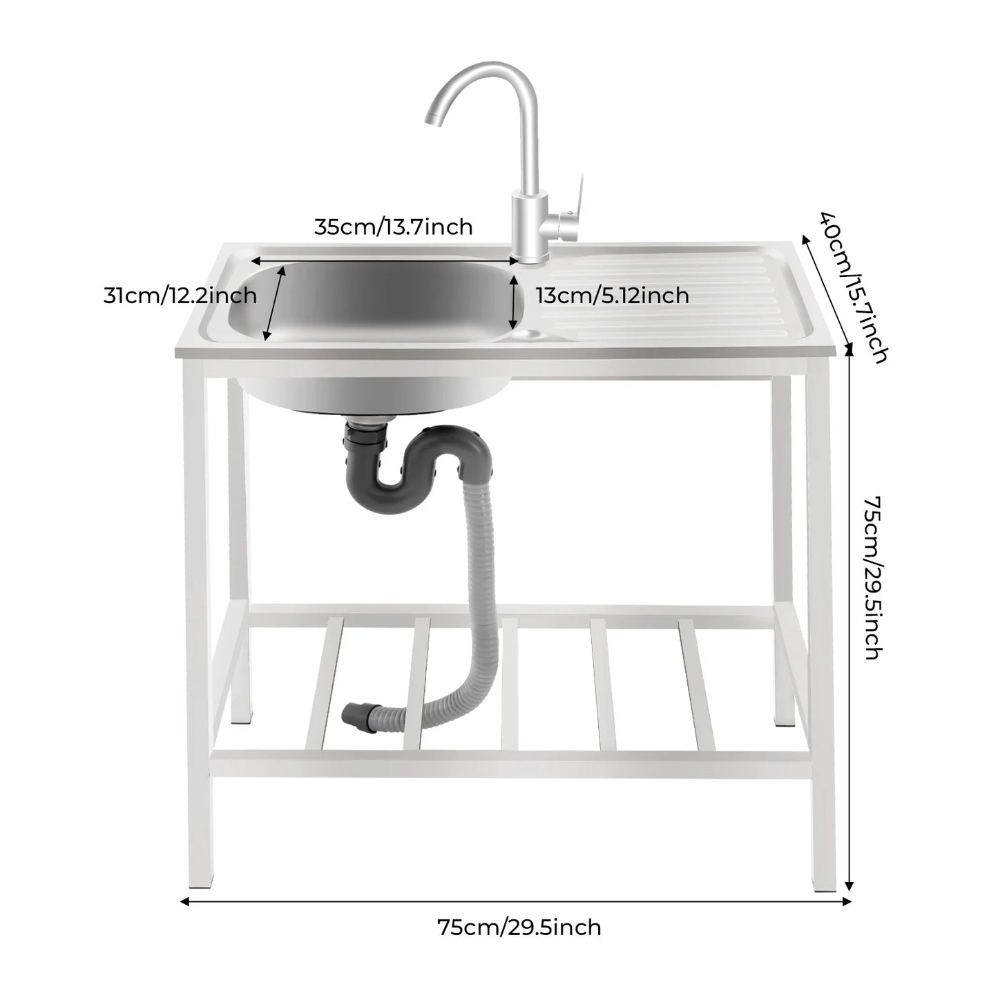Free Standing Sink with Operation Countertop