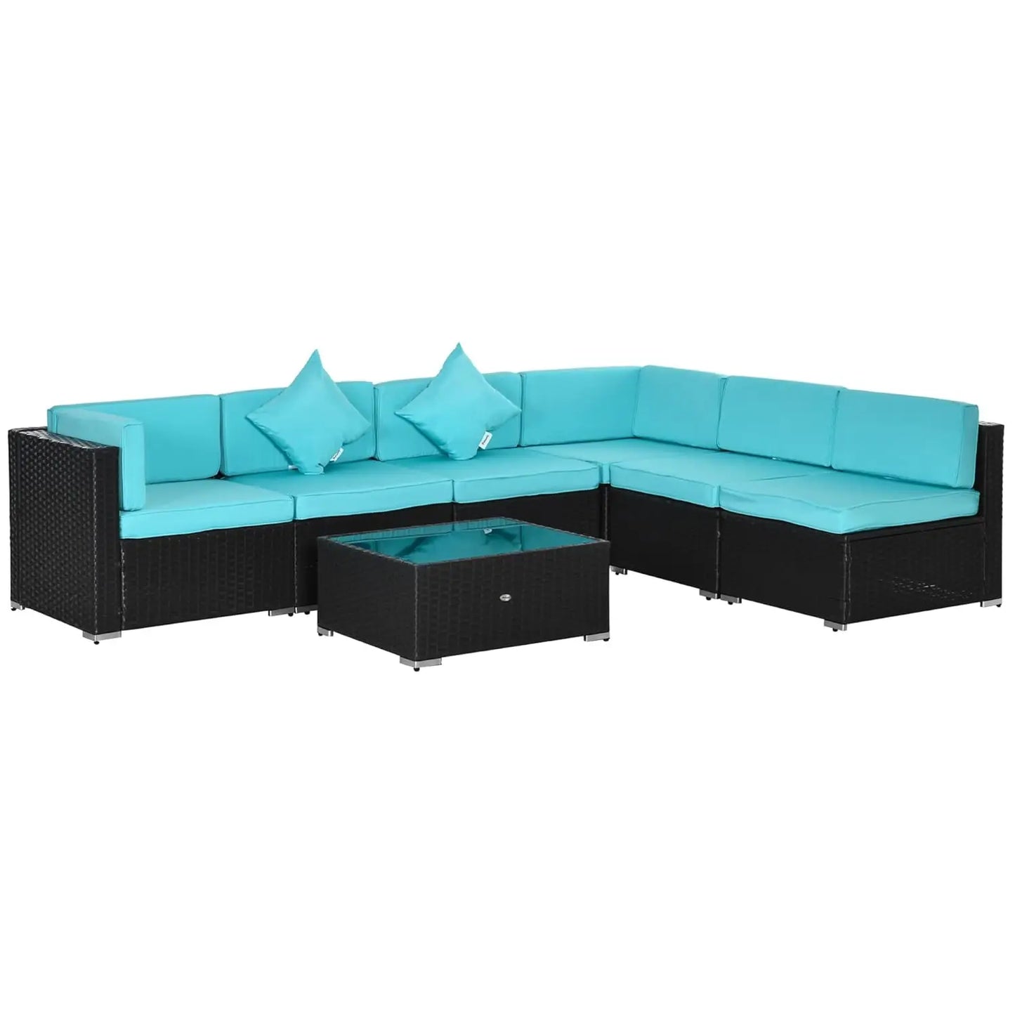 7pc Rattan Sectional Sofa