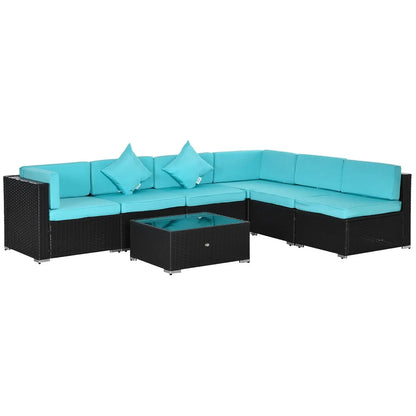 7pc Rattan Sectional Sofa