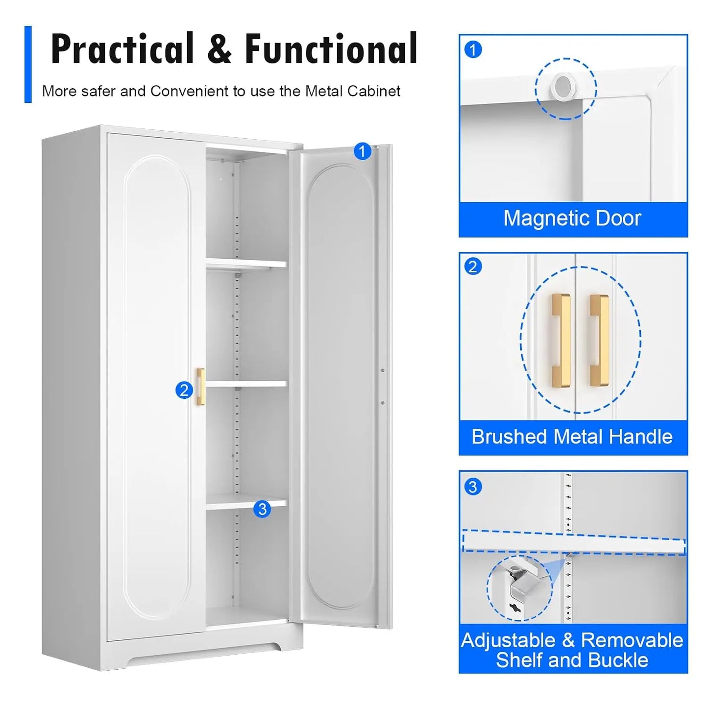 60" Metal Pantry Cabinet