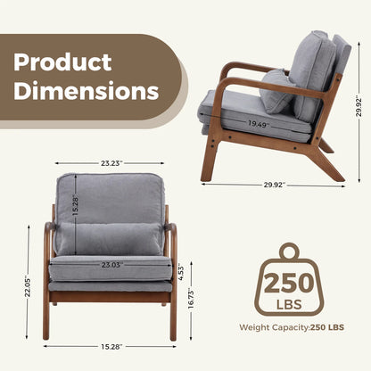 Modern Solid Wooden Frame Accent Chair