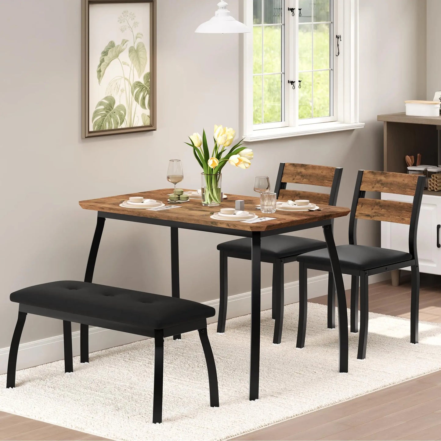 4 Piece Dining Set for Small Spaces