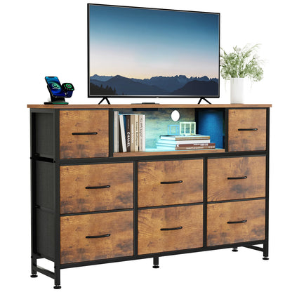 Dresser with LED Lights & Charging Station
