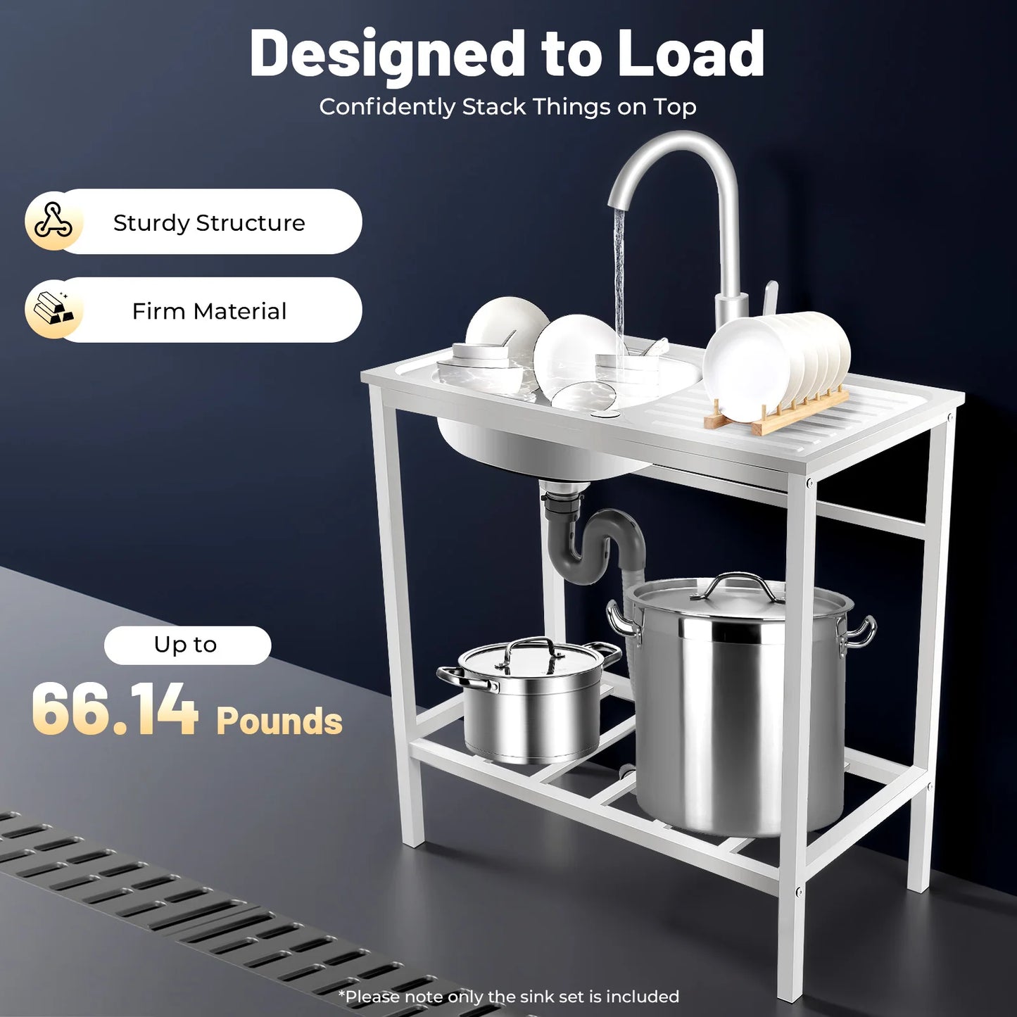 Free Standing Sink with Operation Countertop