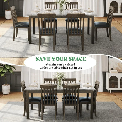7-Piece Solid Wood Dining Set