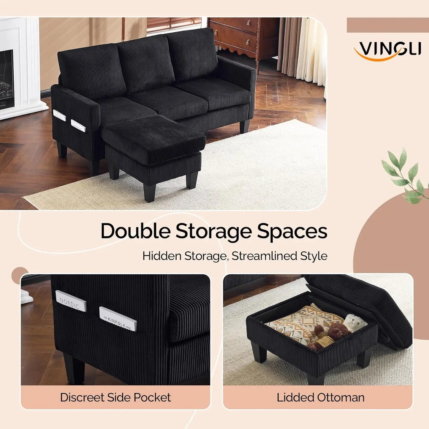 Couch with Ottoman
