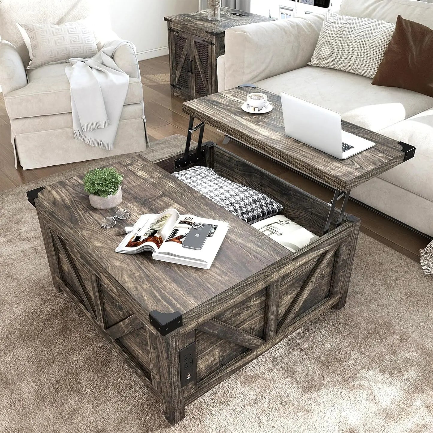 Coffee Table with Storage & Charging