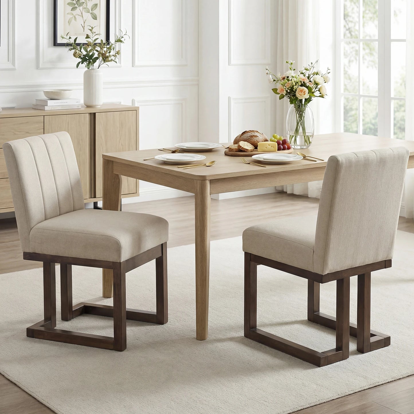 2 PCS Wooden Dining Chairs