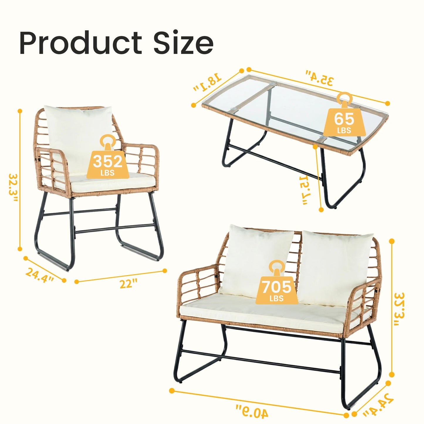 4 Piece Patio Furniture