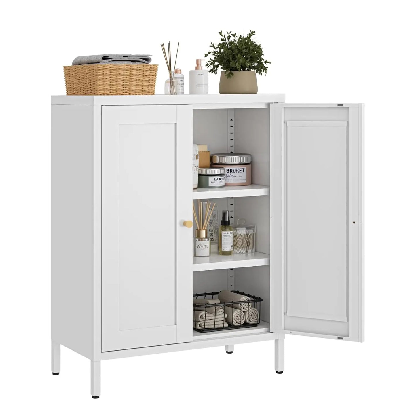 Metal Storage Cabinet with Adjustable Shelves