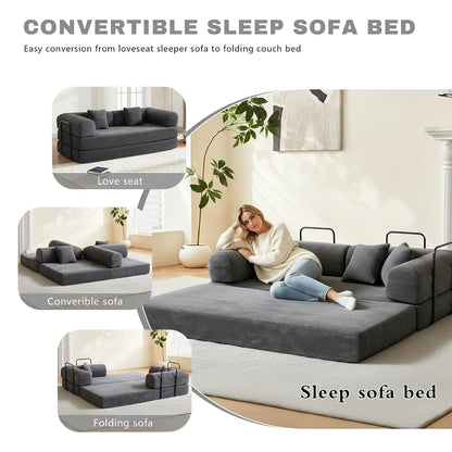 80 Inch Multi-Functional Convertible Sofa