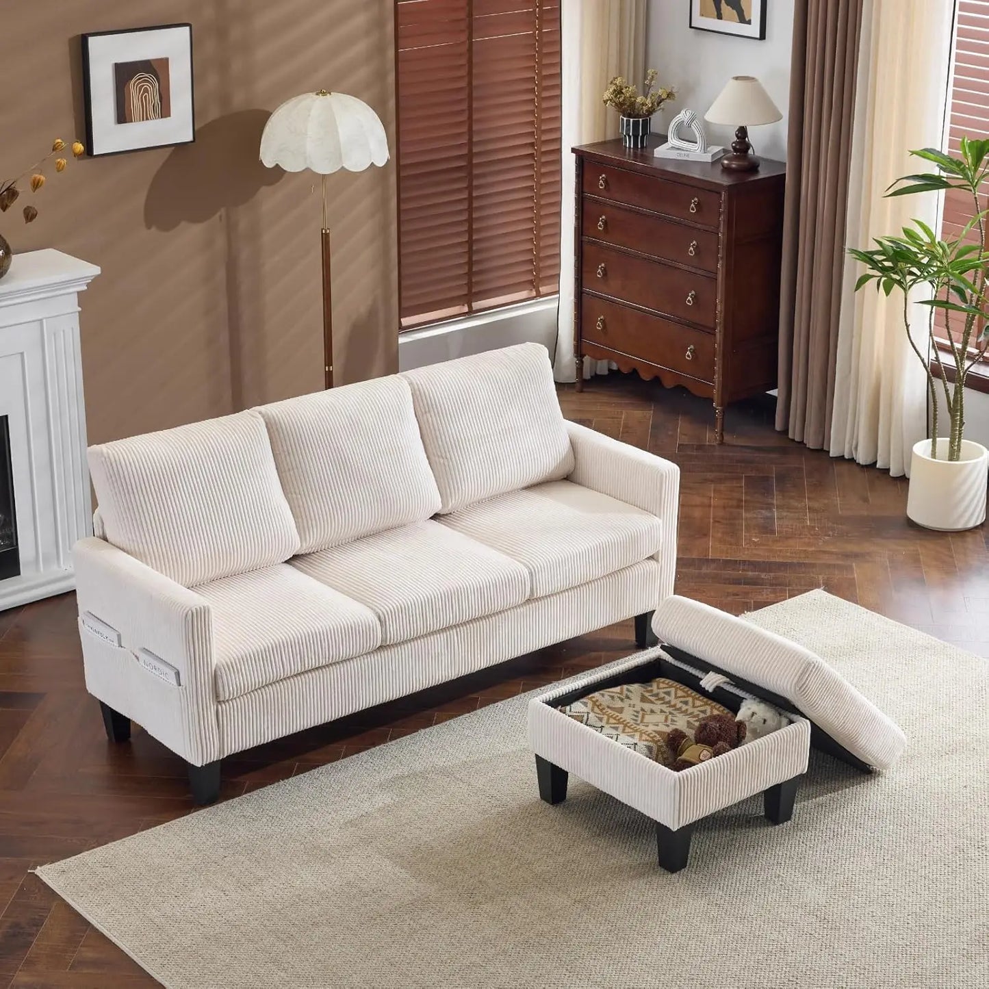 Couch with Ottoman