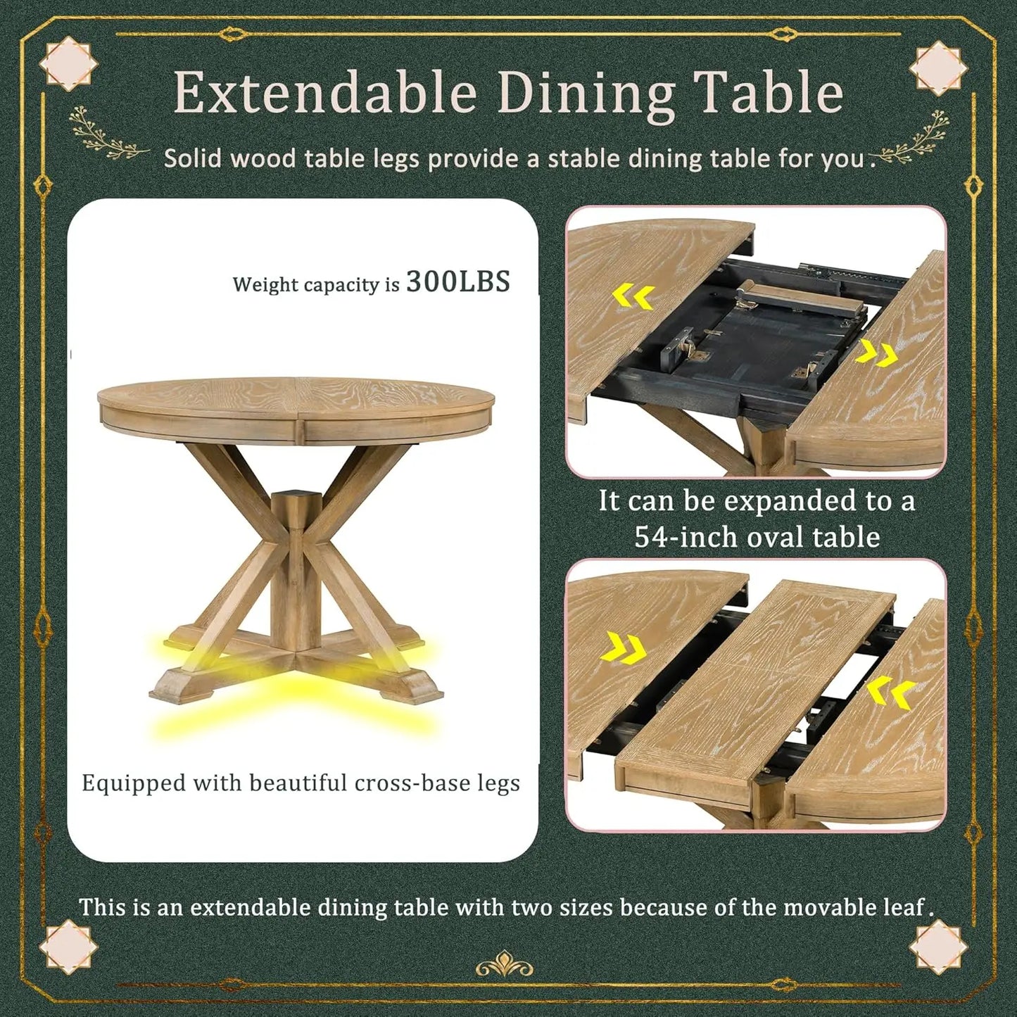 5 Piece Extendable Oak Dining Set