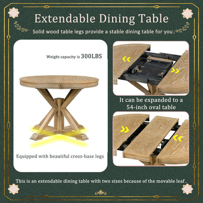 5 Piece Extendable Oak Dining Set