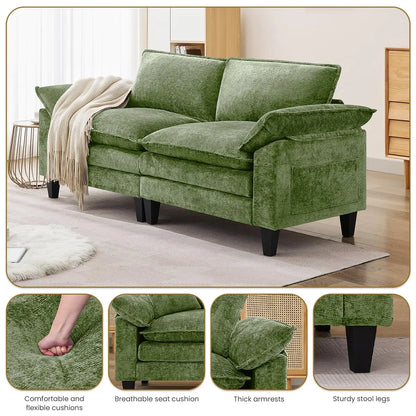Modern Loveseat Sofa with Chenille Fabric