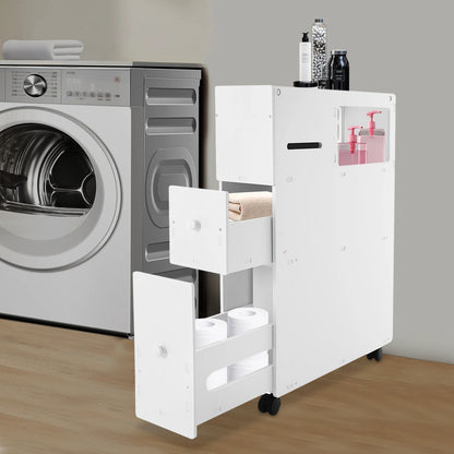 Narrow Bathroom & Laundry Storage Cabinet Organizer