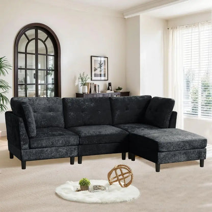 Oversized 3 Seater Sofa with Ottoman