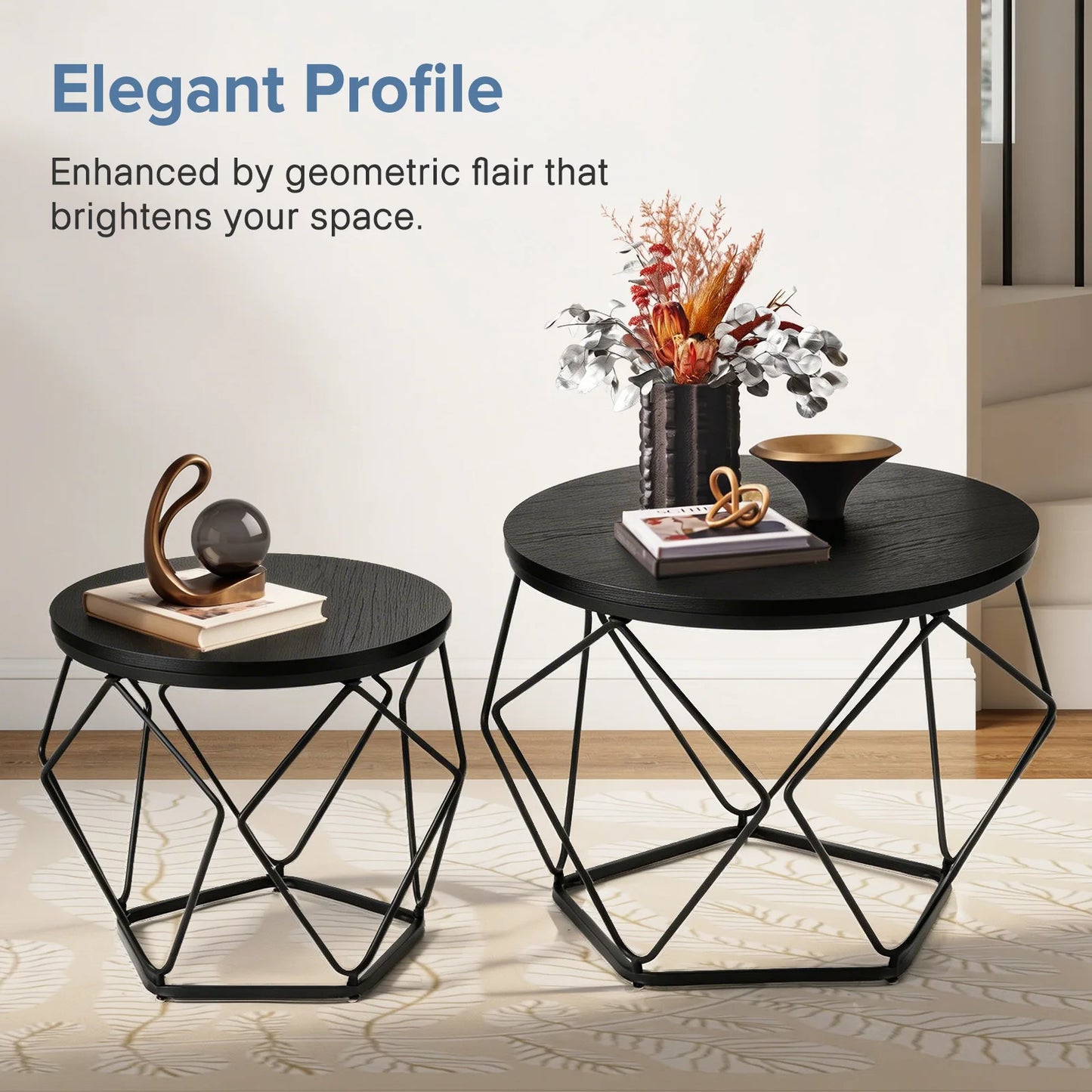 Geometric Set of 2 Nesting Tables