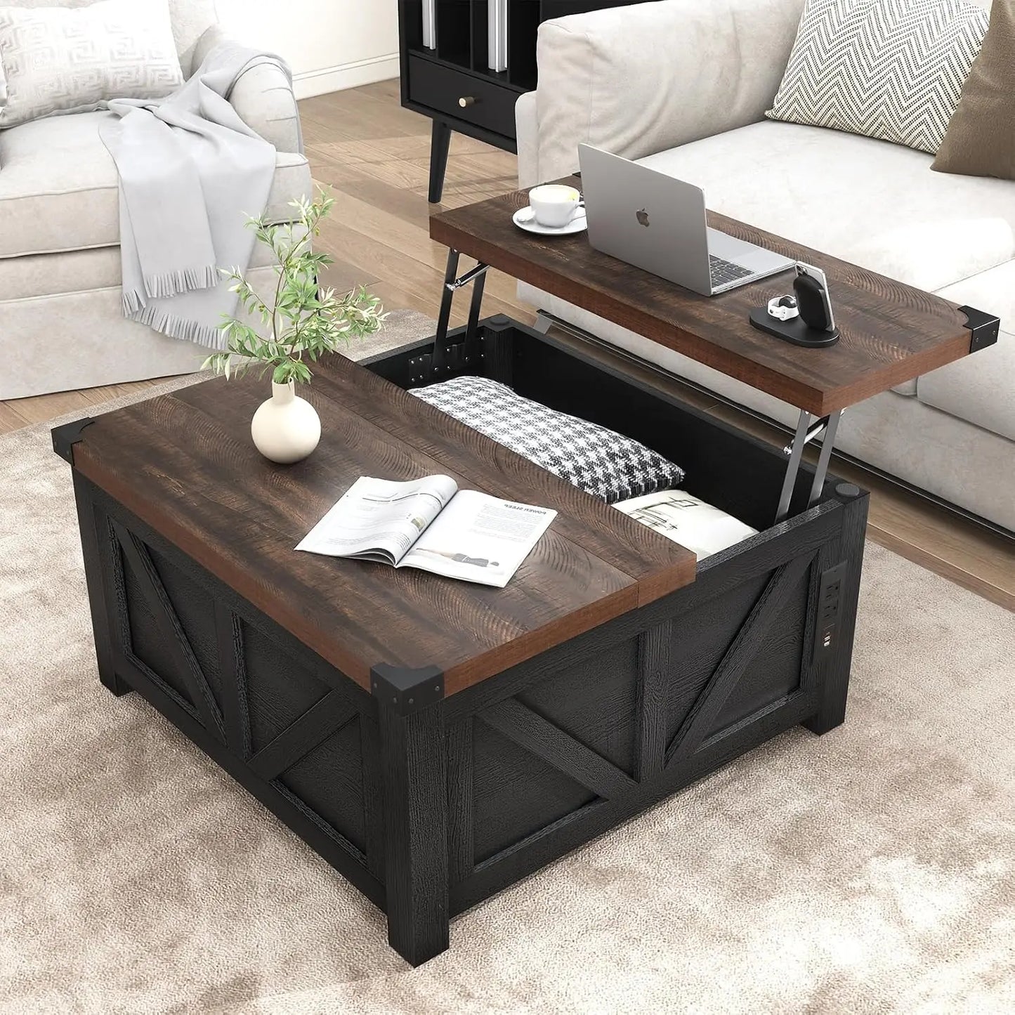 Coffee Table with Storage & Charging