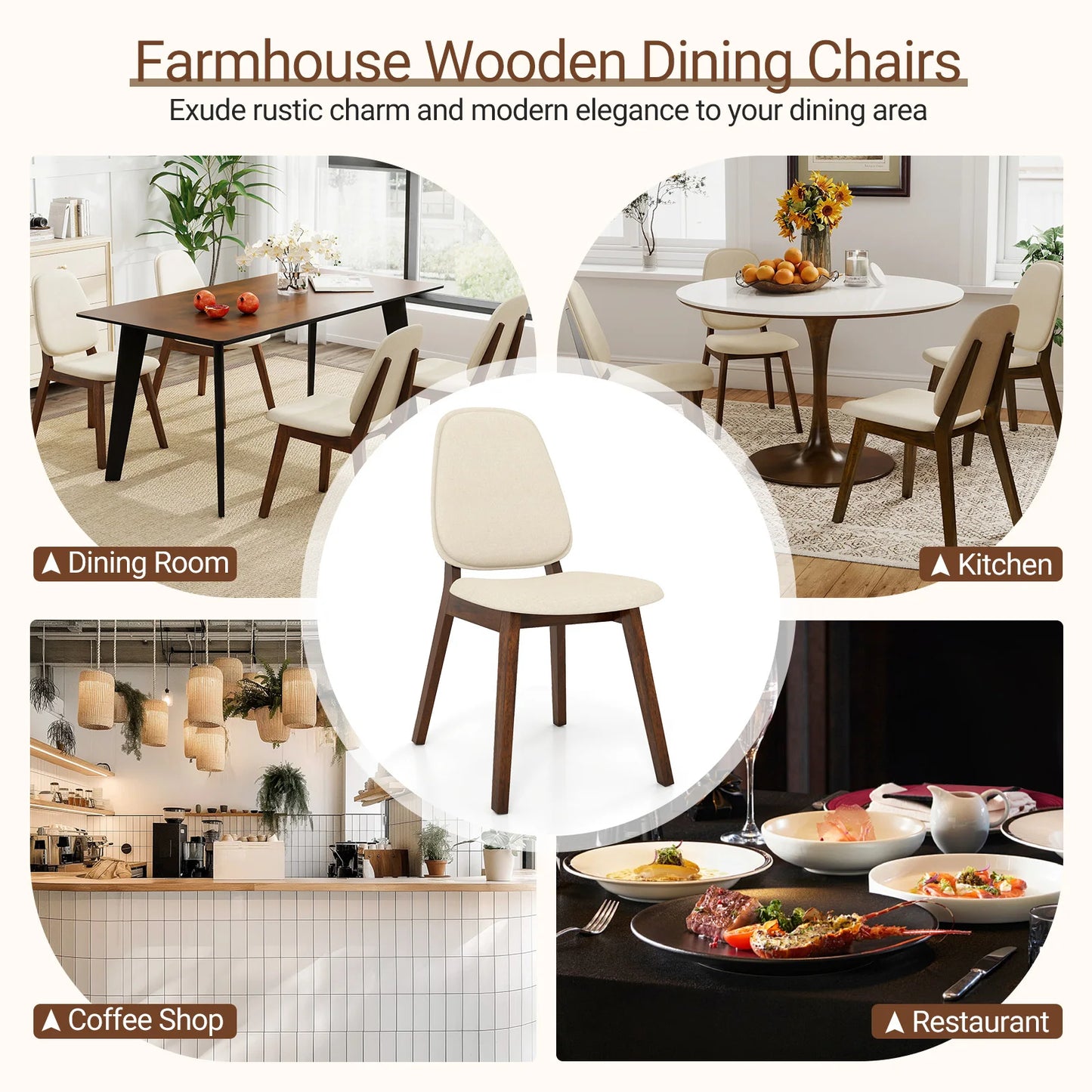 Set of 2 Modern Dining Chairs