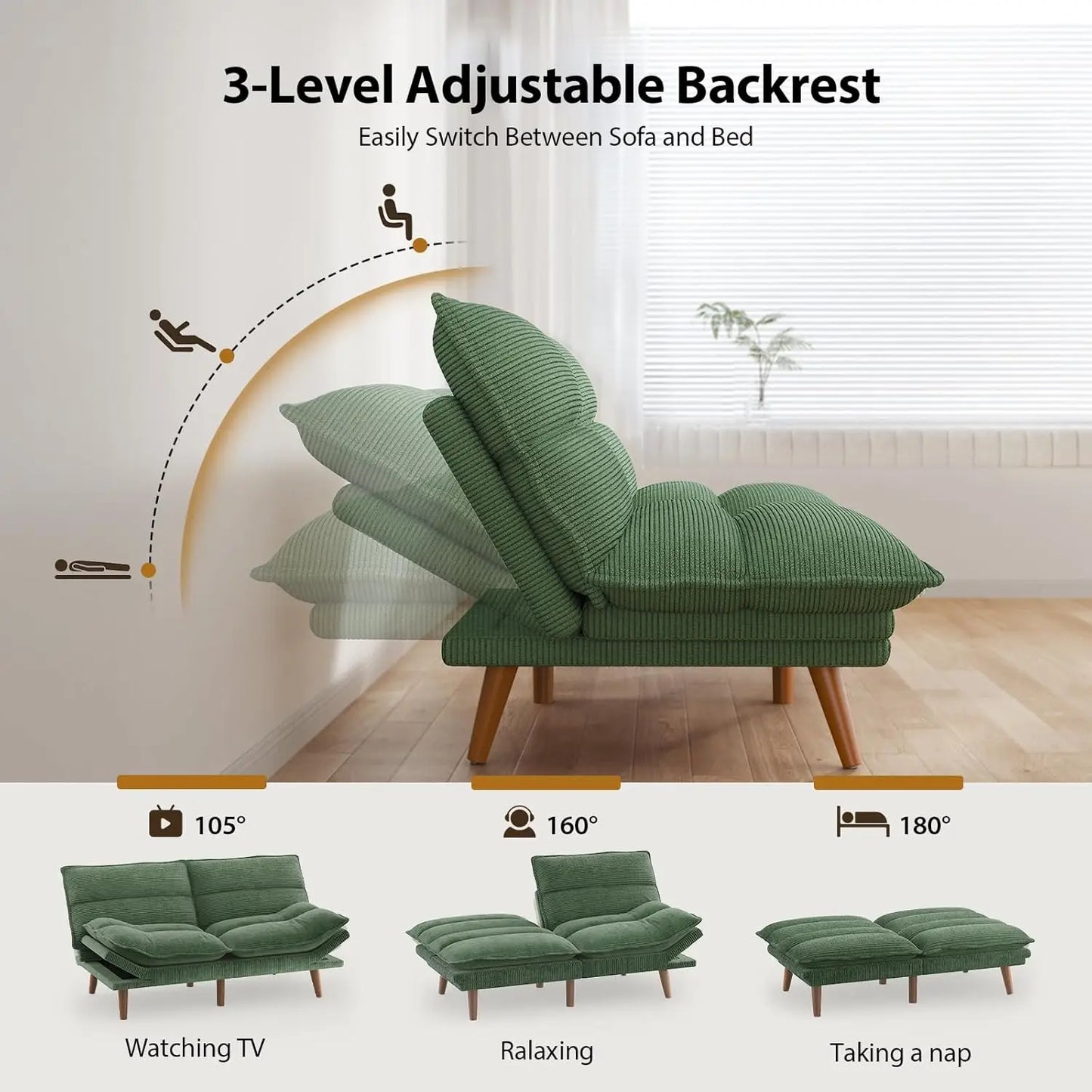 Convertible Futon Sofa Bed