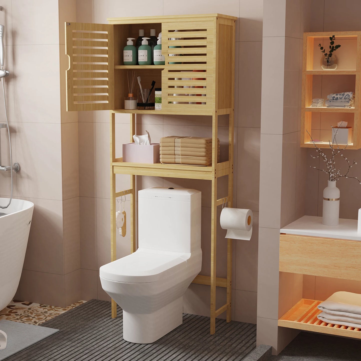 Tall Bamboo Cabinet Organizer